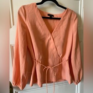 🌻Peach V-Neck Blouse